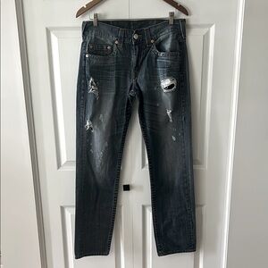 True Religion Slim Red Orange Jeans Size 32 x 32